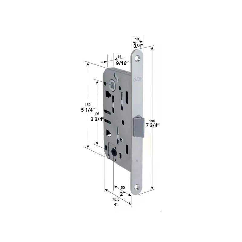 AGB Mediana Evolution Bathroom Lock for Internal Door. MATT CHROME