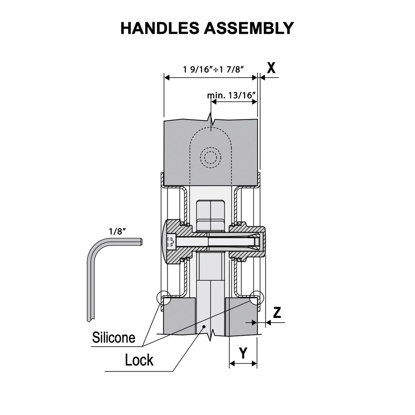 AGB Scivola Tre Square Lock For Pocket Doors. Made in Italy.