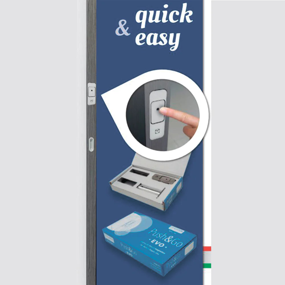 Push&Go Evo - Magnetic Unlocking System for double doors. Made in Italy