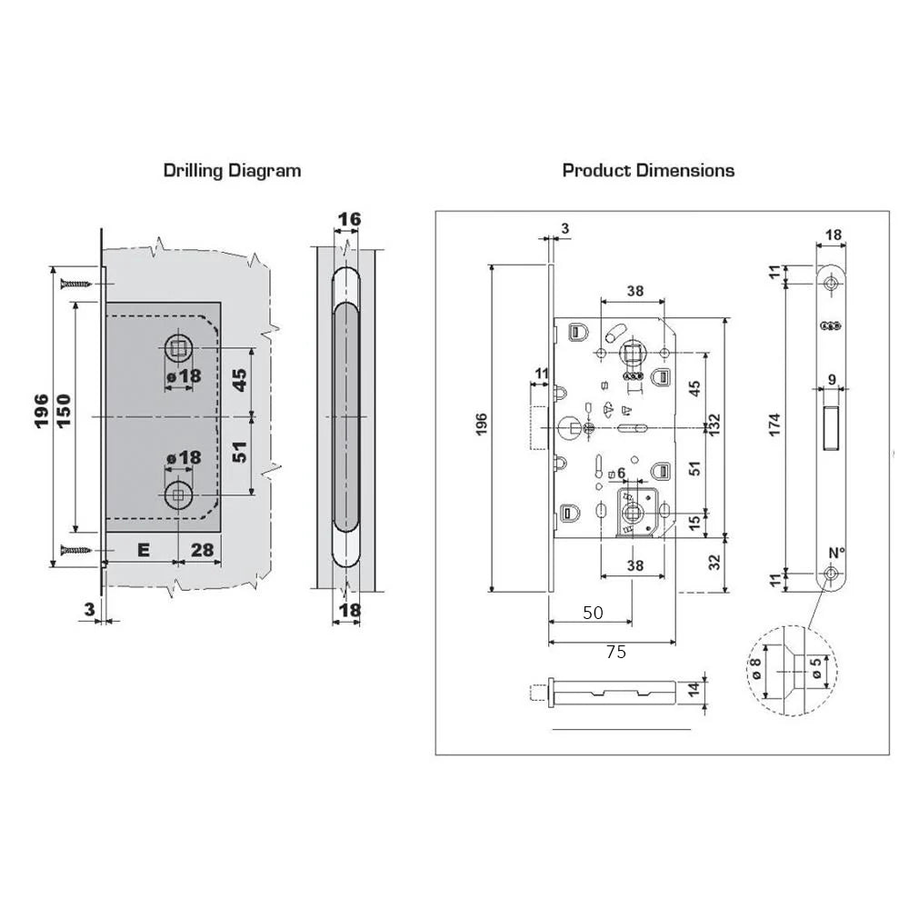 AGB Polaris 2XT Mortice Magnetic BATHROOM Lock.