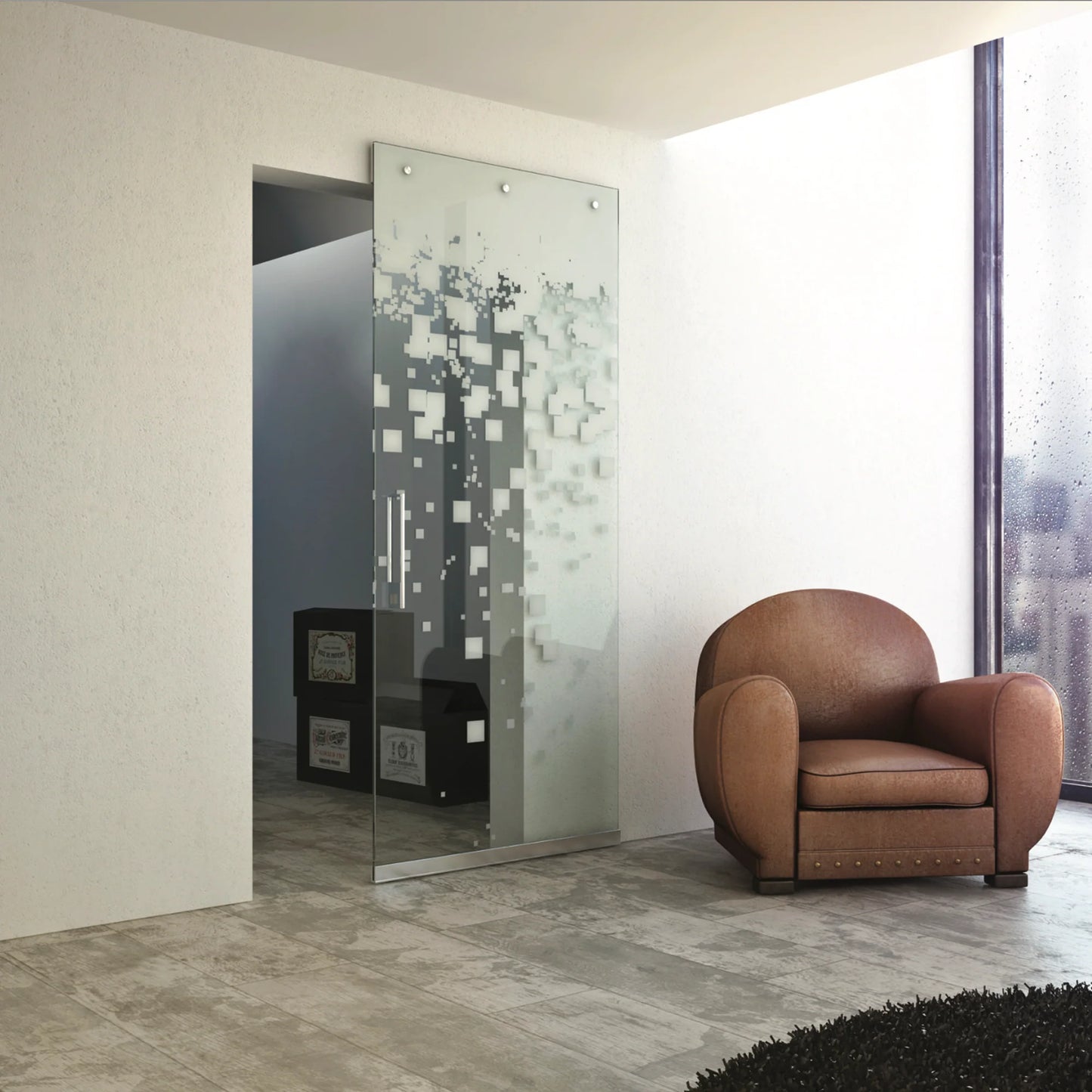 Magic 2 Vetro - Wall Mount Concealed Sliding System for Glass Doors