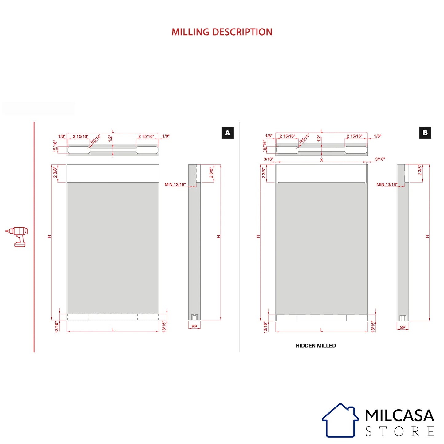 Magic 2 - Wall Mount Concealed Sliding System for Wood Doors. Made in Italy.