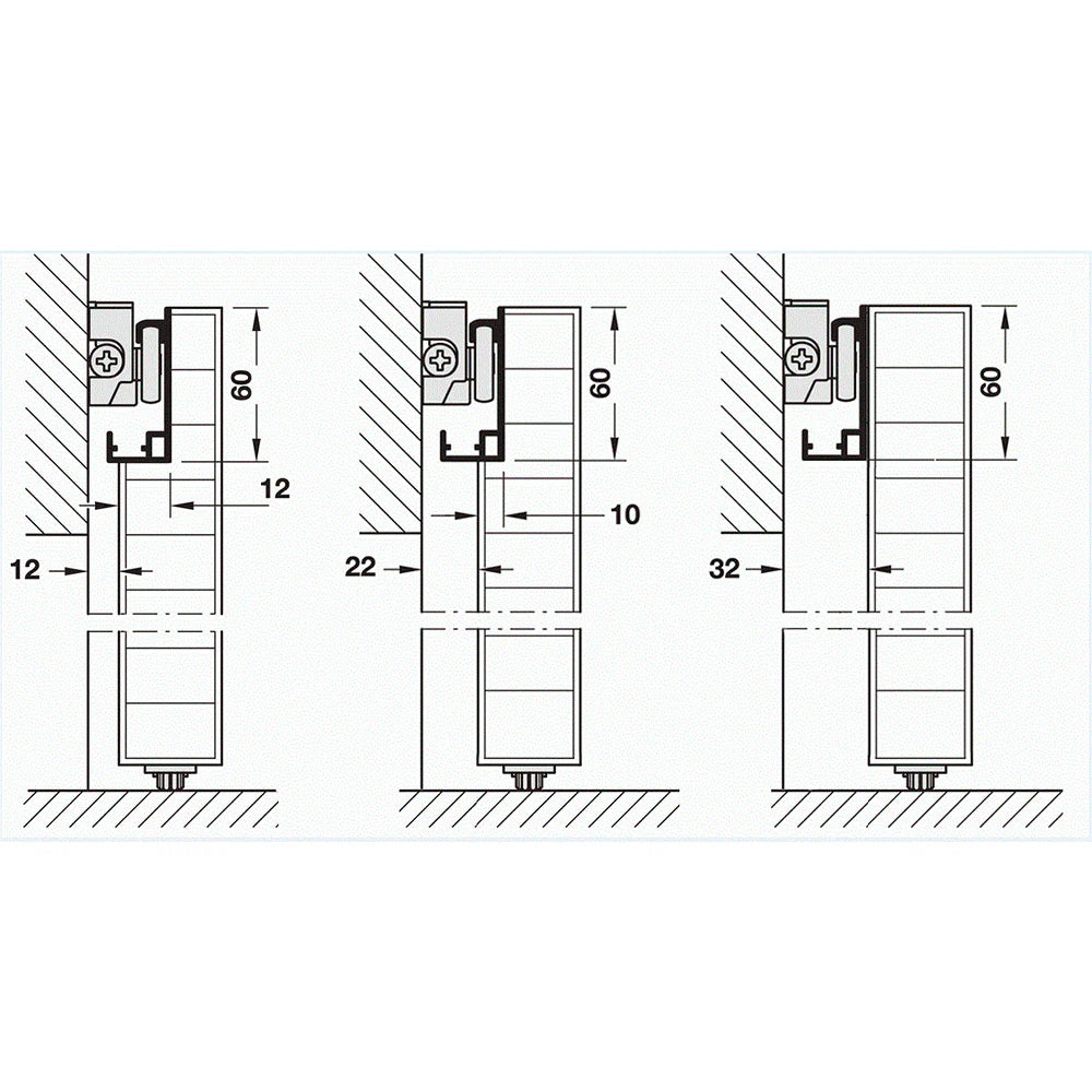 Magic 2 - Wall Mount Concealed Sliding System for Wood Doors. Made in Italy.