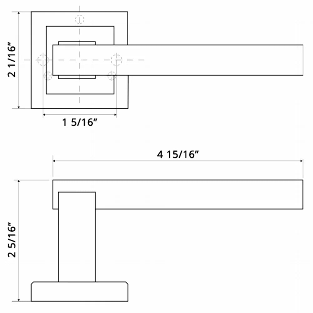 Quadra - Italian Door Handle for Magnetic Lock